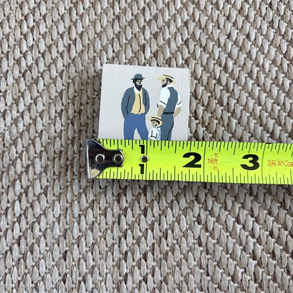 2 Amish Men & Amish Boy Faline Cat's Meow Signed 1994 Shelf Sitter Accessory - Picture 4 of 4